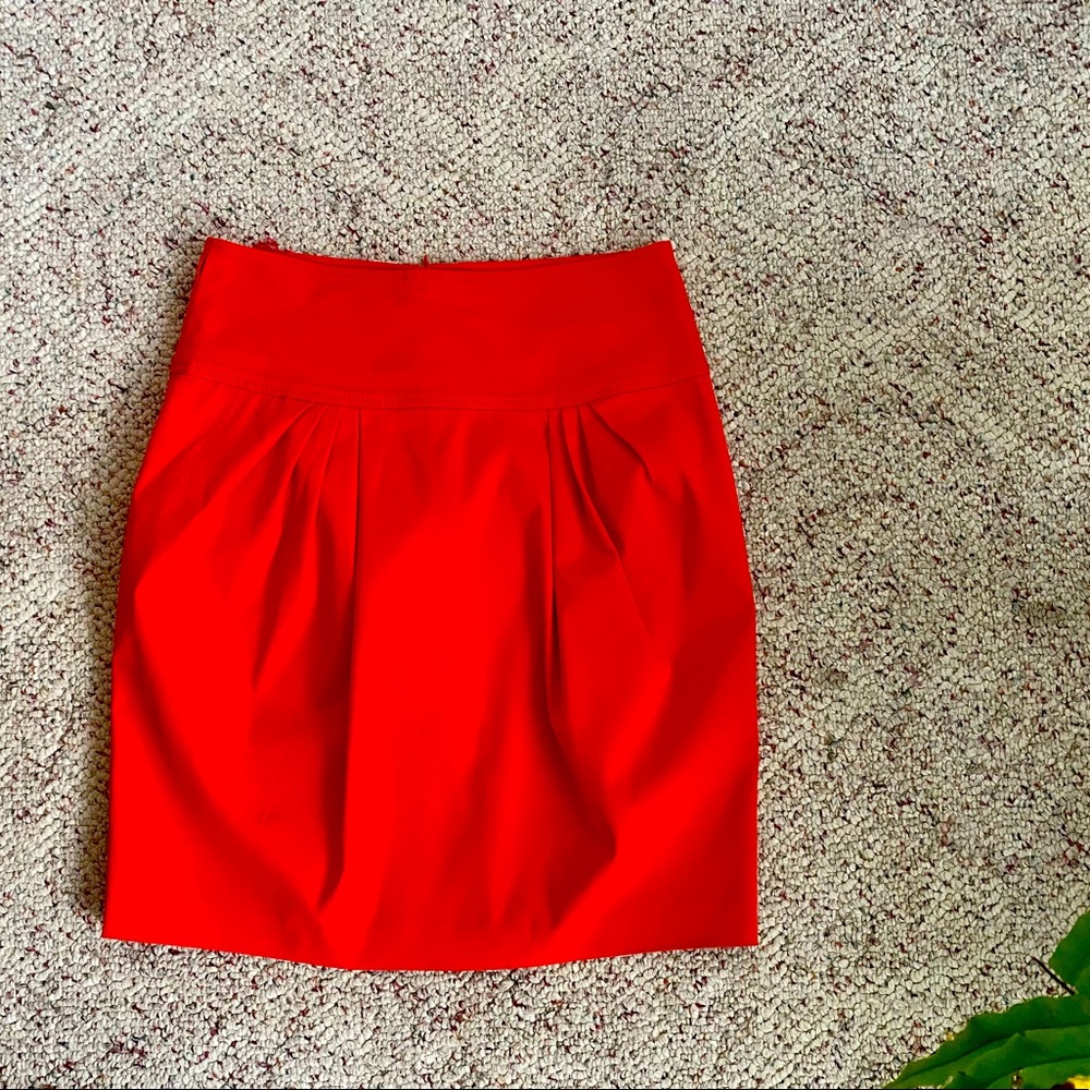 Les Copains Italian Made Red Pleated Skirt